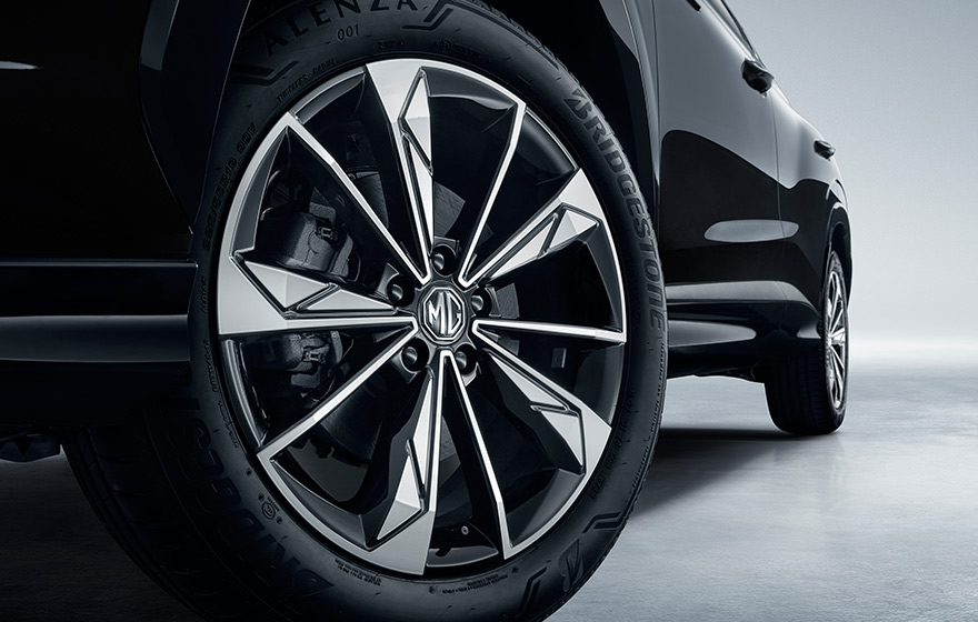 Gloss black, wider wheel arch trimsvisually boost tire size, highlighting power.